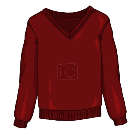 Illustration for Vector Cartoon Red Men Pullover on White Background - Royalty Free Image