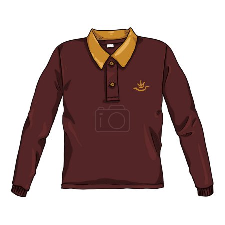 Illustration for Vector Cartoon Red Rugby Shirt - Royalty Free Image