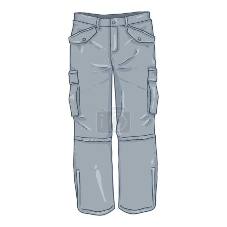 Téléchargez les illustrations : Illustration vectorielle de bande dessinée - Pantalon de randonnée gris hiver - en licence libre de droit