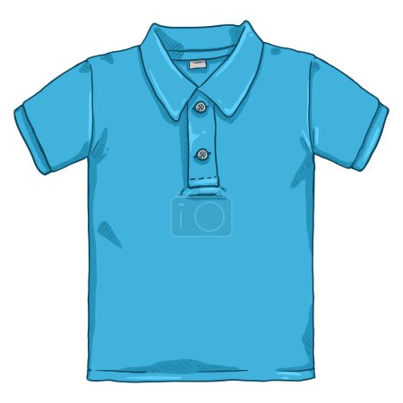 Illustration for Vector Cartoon Illustration - Blue Polo Shirt - Royalty Free Image