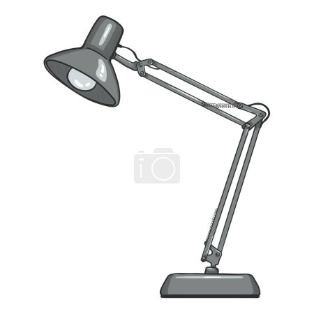 Illustration for Vector Cartoon Gray Table Lamp Illustration. - Royalty Free Image