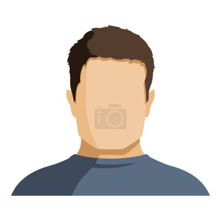 Illustration for Vector Flat Man Avatar. No Face with Hair - Royalty Free Image