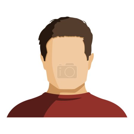Illustration for Vector Flat Man Avatar. No Face with Brown Hair - Royalty Free Image