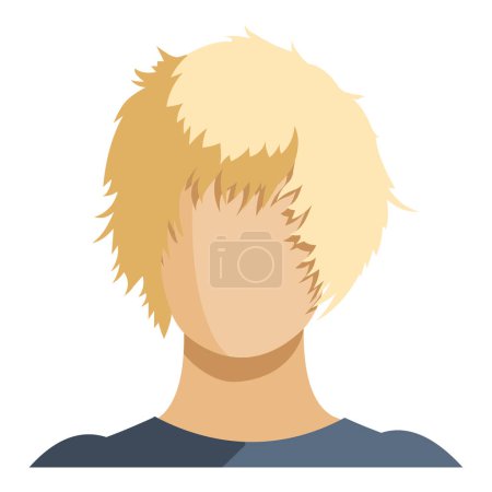 Illustration for Vector Flat Female Avatar. No Face Woman Userpic with Short Blonde Hair - Royalty Free Image