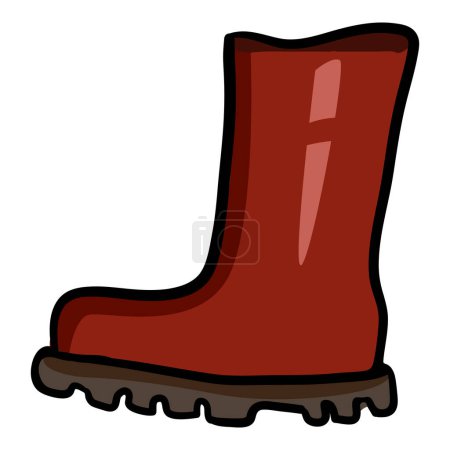 Illustration for Rubber Boots Doodle Icon. Single Cartoon Illustration - Royalty Free Image