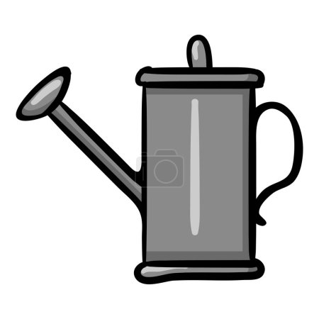 Illustration for Watering Can Doodle Icon. Single Cartoon Color Illustration - Royalty Free Image