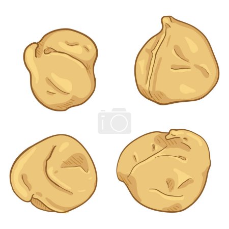 Illustration for Vector Set of Cartoon Chickpea - Royalty Free Image