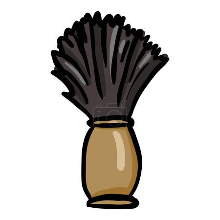 Illustration for Shaving Brush - Single Isolated Doodle Icon - Royalty Free Image