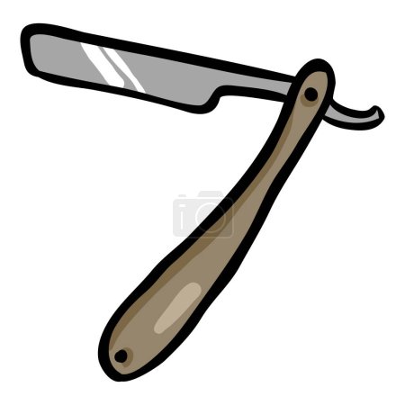 Ilustración de Navaja de afeitar recta - Individual aislado Doodle icono - Imagen libre de derechos