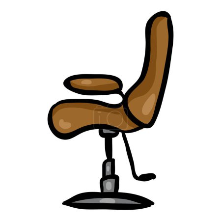Téléchargez les illustrations : Chaise de coiffeur - Icône de caniche isolée unique - en licence libre de droit
