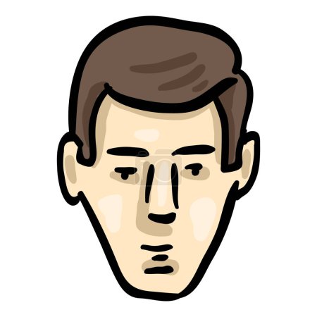Illustration for Single Man Face Doodle Icon - Royalty Free Image