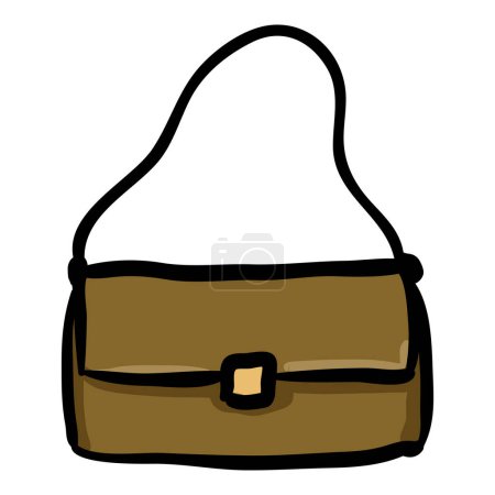 Illustration for Women Bag Vector Single Doodle Icon - Royalty Free Image