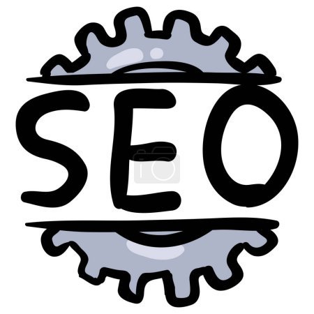 Illustration for Vector Doodle SEO Icon on White Background - Royalty Free Image