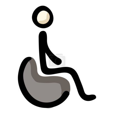 Illustration for Single Disabled Person Doodle Icon - Royalty Free Image