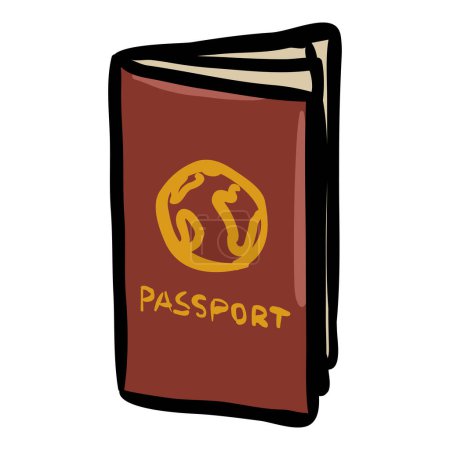 Illustration for Passport Doodle Icon on White Background - Royalty Free Image