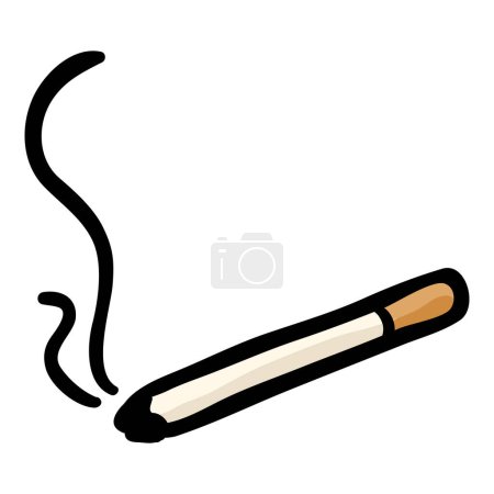 Illustration for Smoking Doodle Icon. Smoking Area Sign. - Royalty Free Image