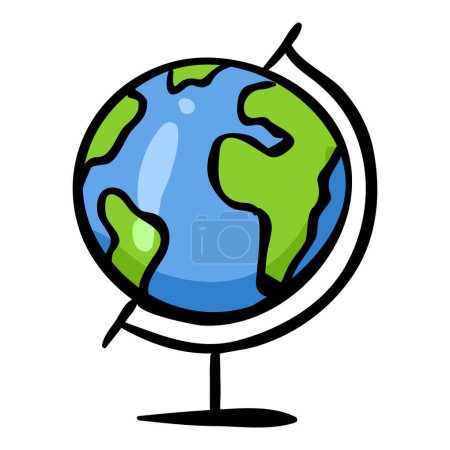 Ilustración de Single School Globe Doodle Icono - Imagen libre de derechos