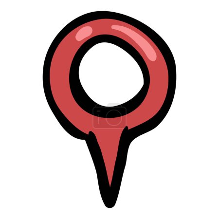Illustration for Single Geo Tag Doodle Icon - Royalty Free Image