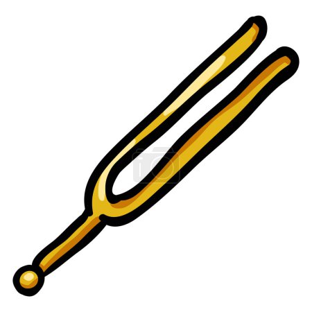 Téléchargez les illustrations : Tuning Fork Vector Doodle Icône - en licence libre de droit