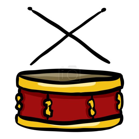 Ilustración de Tambor Instrumento Musical Vector Doodle Icono - Imagen libre de derechos