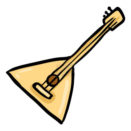Illustration for Balalaika Musical Instrument Vector Doodle Icon - Royalty Free Image