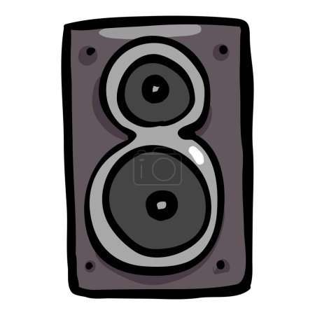 Illustration for Music Speaker Vector Color Doodle Icon - Royalty Free Image