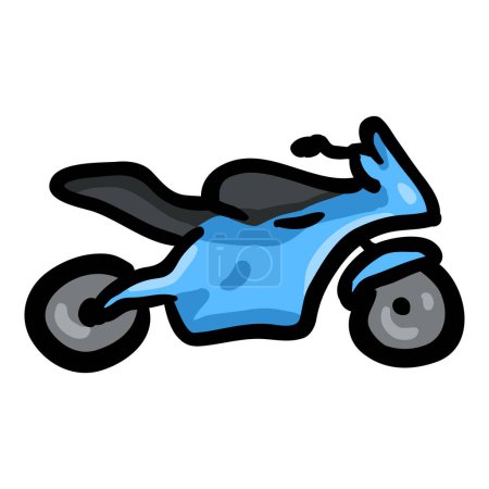 Vector Single Motorcycle Doodle Icon