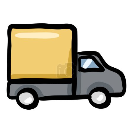 Téléchargez les illustrations : Icône de caniche de camion simple vectoriel - en licence libre de droit