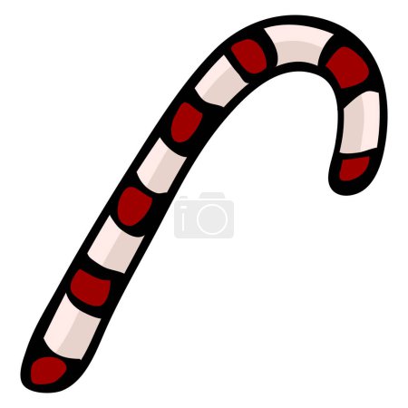Illustration for Candy Cane - Hand Drawn Doodle Icon - Royalty Free Image