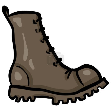Illustration for Army Boots - Hand Drawn Doodle Icon - Royalty Free Image