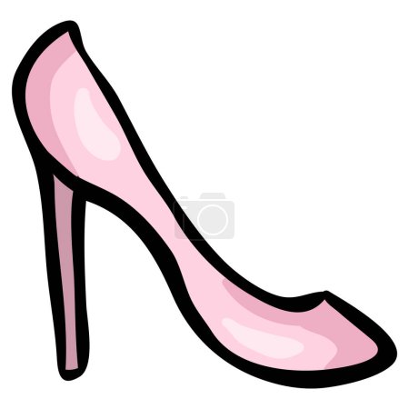 Téléchargez les illustrations : Chaussures pour femmes - Icône de caniche dessinée à la main - en licence libre de droit