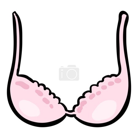 Illustration for Pink Bra - Hand Drawn Doodle Icon - Royalty Free Image