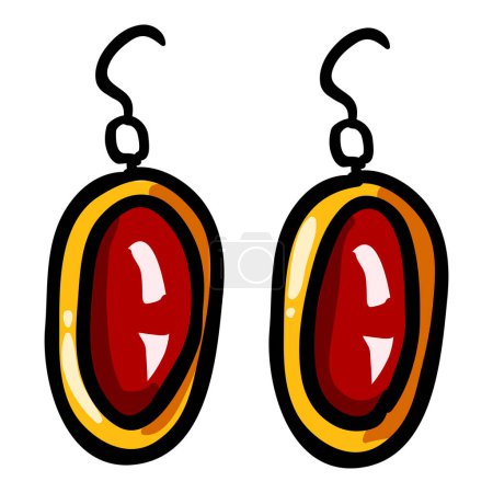 Illustration for Earrings - Hand Drawn Doodle Icon - Royalty Free Image