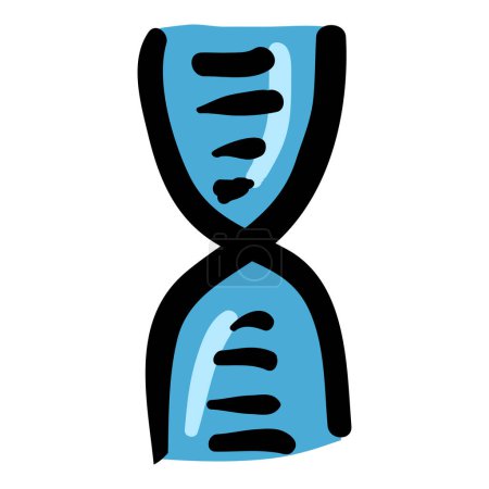 Illustration for DNA - Hand Drawn Physics Doodle Icon - Royalty Free Image