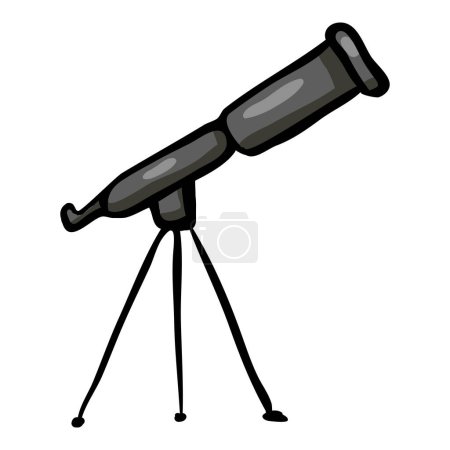 Illustration for Telescope Hand Drawn Doodle Icon - Royalty Free Image