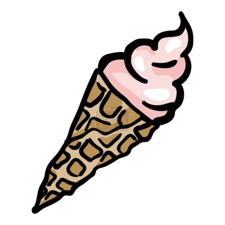 Téléchargez les illustrations : Crème glacée - Icône de caniche dessinée à la main - en licence libre de droit
