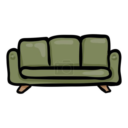 Illustration for Couch Hand Drawn Doodle Icon - Royalty Free Image