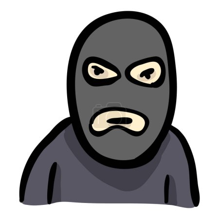 Robber in the Mask - Hand Drawn Doodle Icon