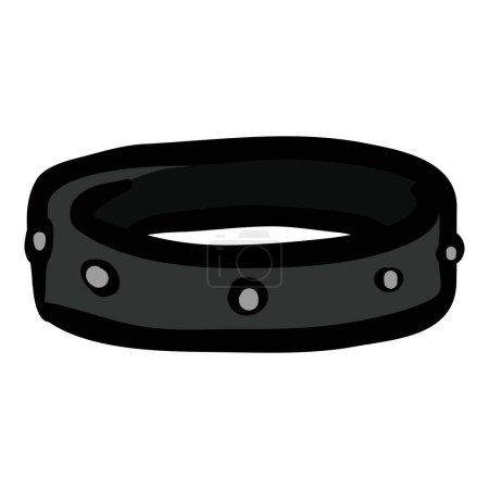 Illustration for Dog collar Hand Drawn Doodle Icon - Royalty Free Image