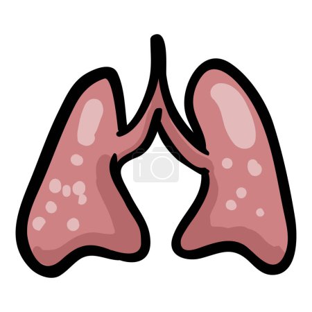 Illustration for Human Lungs - Hand Drawn Doodle Icon - Royalty Free Image