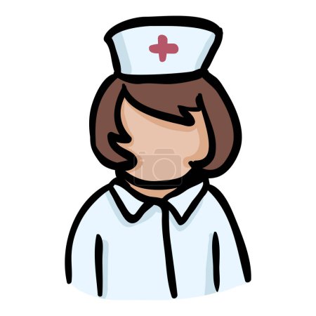 Illustration for Female Doctor - Hand Drawn Doodle Icon - Royalty Free Image