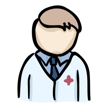 Illustration for Male Doctor - Hand Drawn Doodle Icon - Royalty Free Image