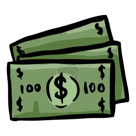 Illustration for Cash Hand Drawn Doodle Icon - Royalty Free Image
