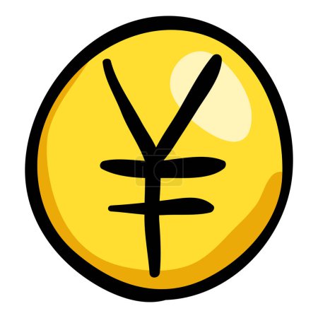 Handgezeichnetes japanisches Yen-Doodle-Symbol