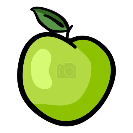 Téléchargez les illustrations : Icône de caniche dessinée à la main aux pommes - en licence libre de droit