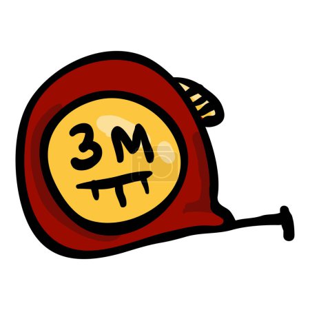 Illustration for Tape-Measure Hand Drawn Doodle Icon - Royalty Free Image