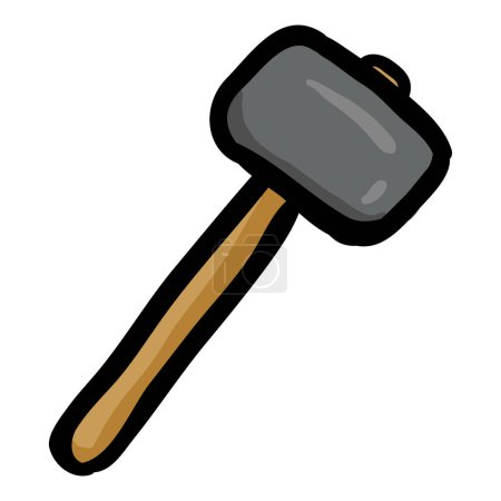 Illustration for Sledgehammer Hand Drawn Doodle Icon - Royalty Free Image
