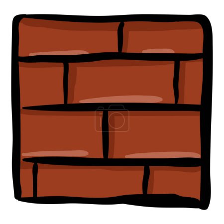 Illustration for Brick Wall Hand Drawn Doodle Icon - Royalty Free Image