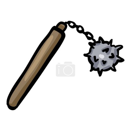 Illustration for Flail Hand Drawn Doodle Icon - Royalty Free Image