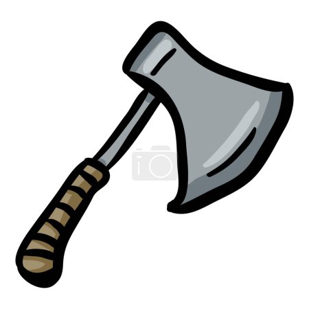 Illustration for Throwing Axe Hand Drawn Doodle Icon - Royalty Free Image